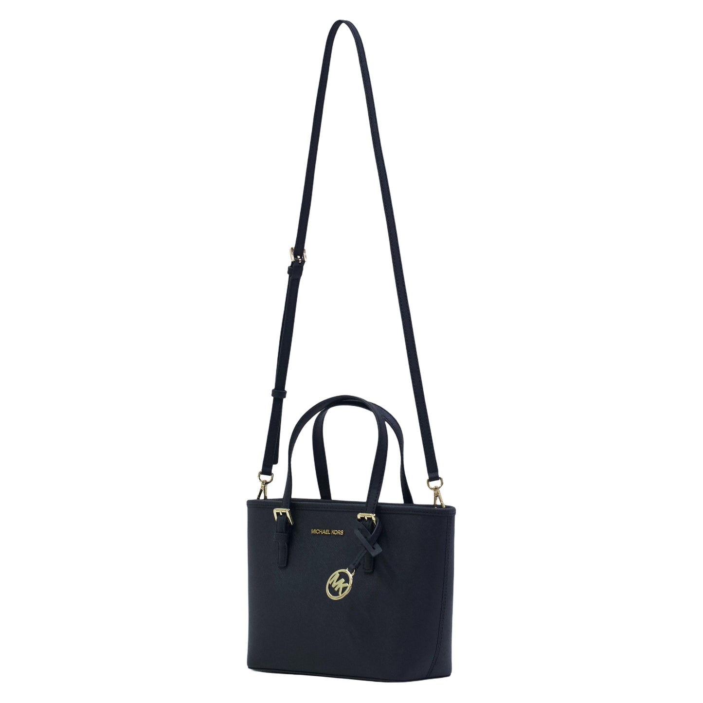 MICHAEL KORS 35T9GTVT0L JET SET TRAVEL CRYL CONV TZ TOTE BLACK
