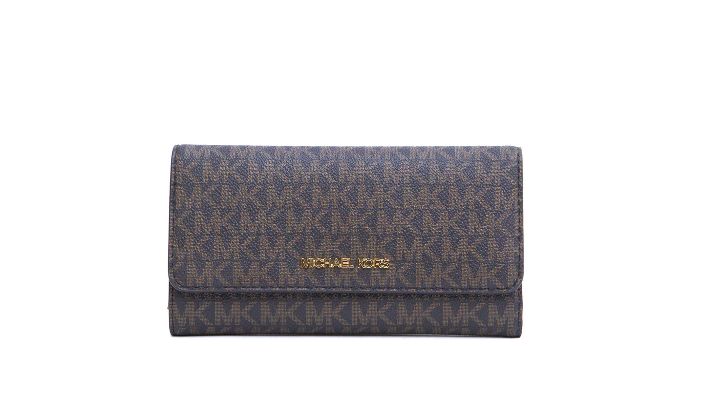 Michael Kors Jet Set Travel Large Trifold - Brown Wallet