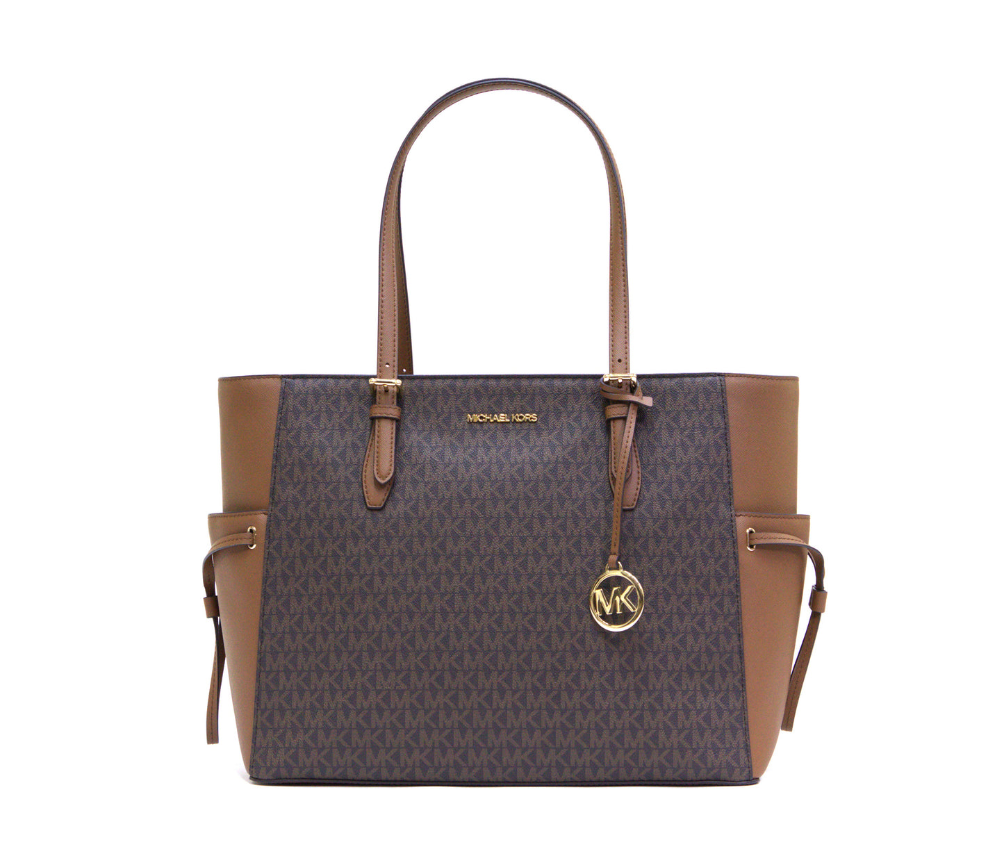 MICHAEL KORS 35S1G2GT7B GILLY LG DRWSTG TRVL TOTE BROWN