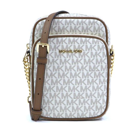 Michael Kors Jet Set Chain North South Crossbody Flight Bag  -Vanilla