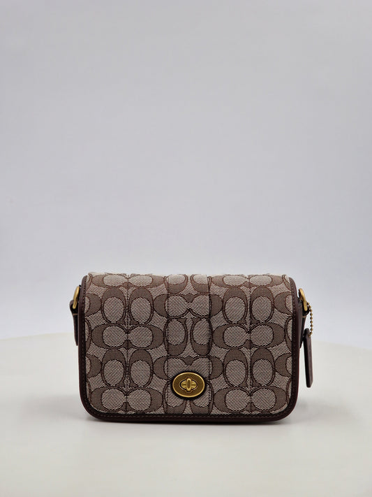 Coach Dinky 18 In Signature Jacquard With Quilting