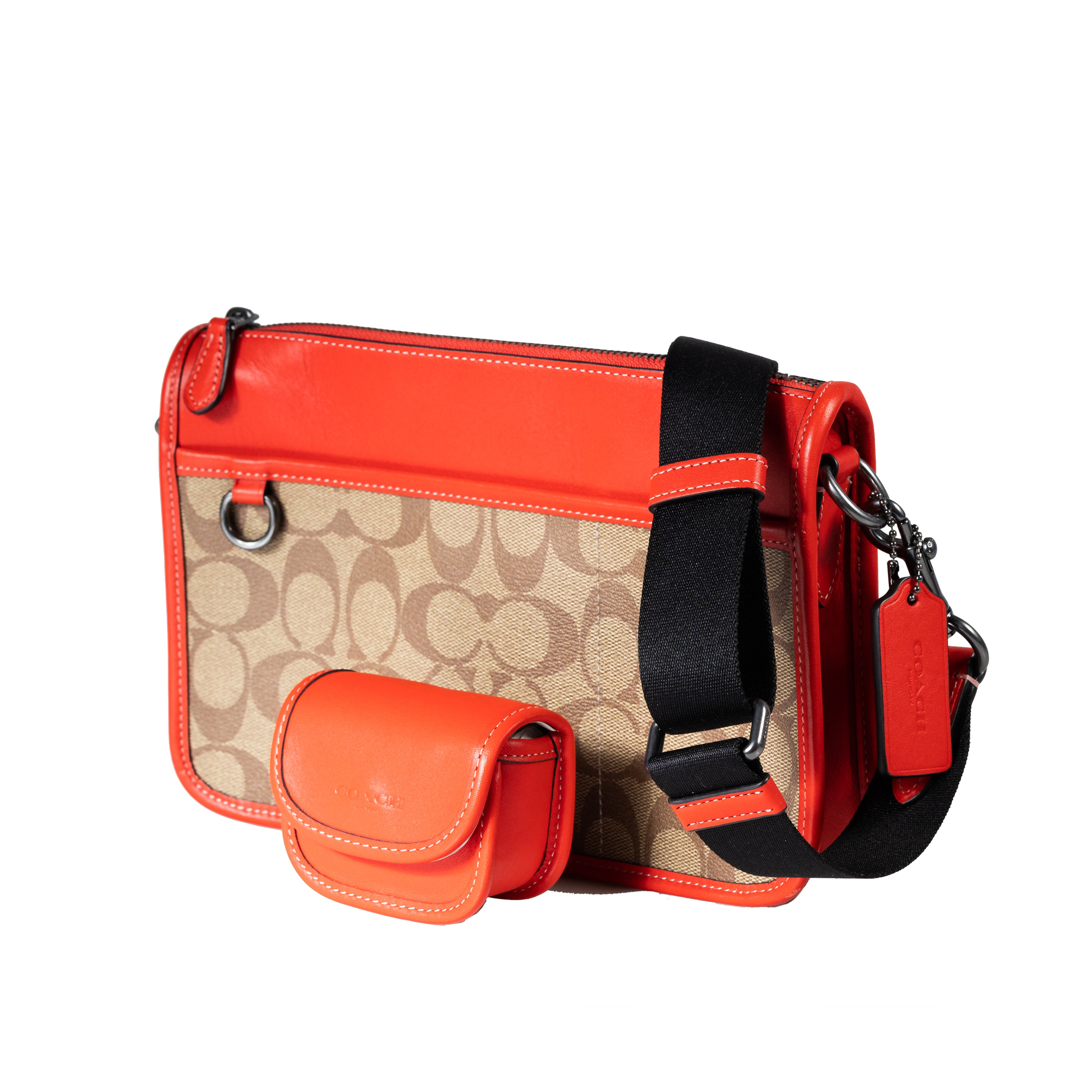 Hybrid pouch 8 in colorblock outlet with coach patch