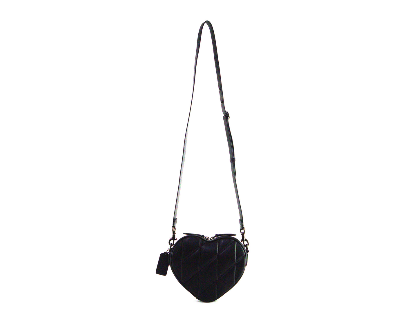 COACH CE725 QUILTED LEATHER HEART BAG BLACK