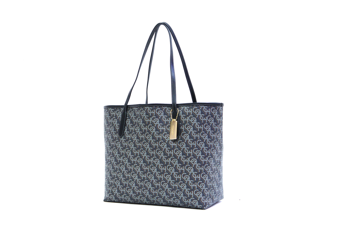 Coach City Tote With Coach Monogram Print in Black