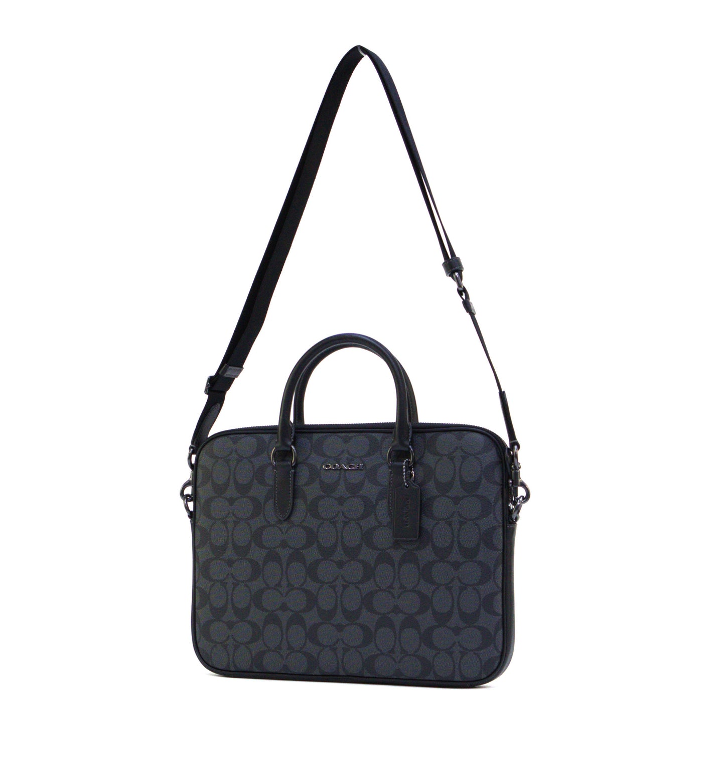 COACH CJ630 LIAM BRIEF LAPTOP BAG CHARCOAL