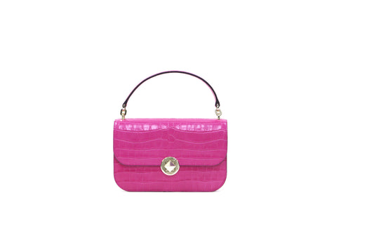 KATE SPADE K9375 AUDREY CROC EMBOSSED FLAP CROSSBODY FESTIVE PINK
