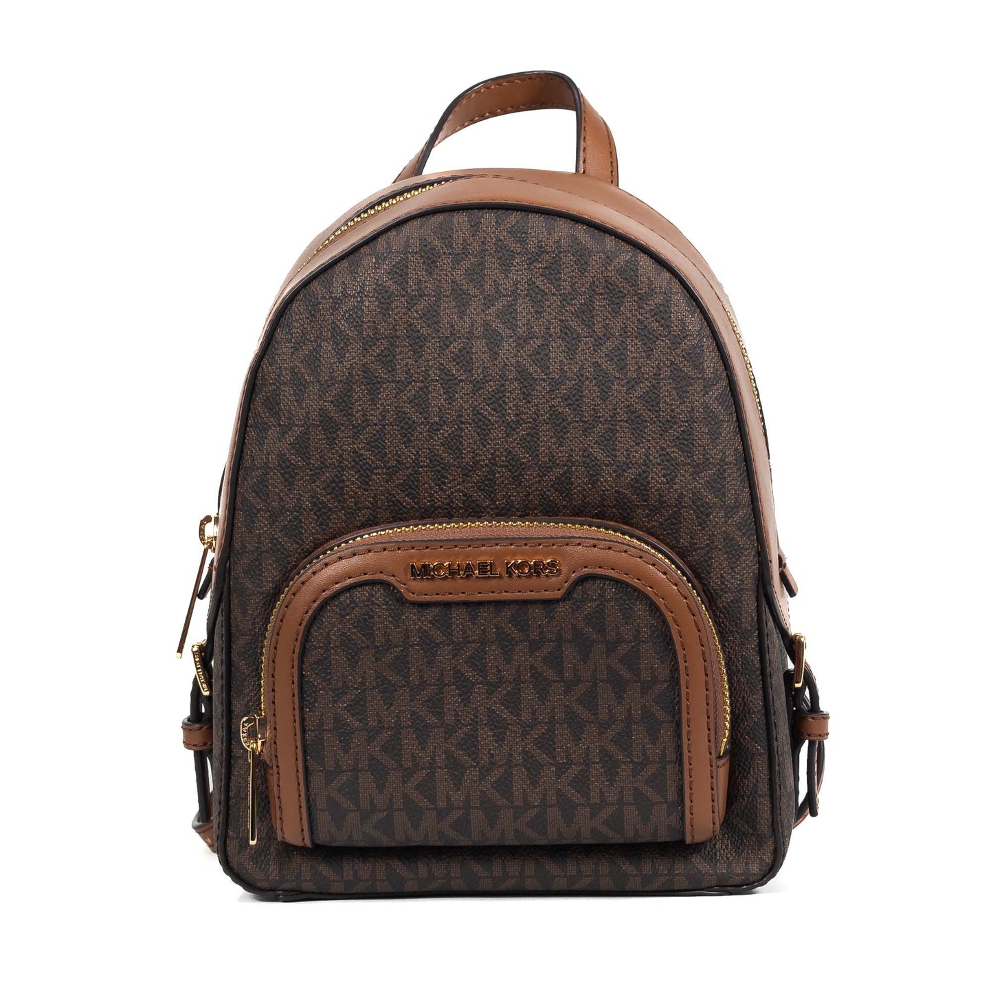 Michael Kors Jaycee XS Mini Convertible Backpack MK Signature Design Zip Pocket at the Front Custom Fabric Lining Compact Size Adjustable Backpack Straps
