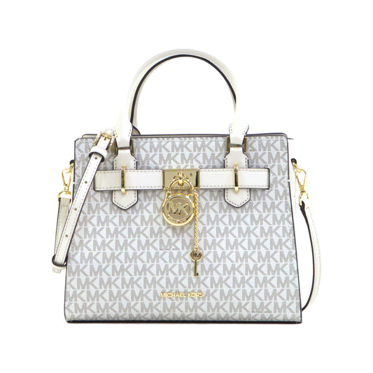 MICHAEL KORS 35F1GHMS1B HAMILTON SMALL SATCHEL LIGHT CREAM MULTI