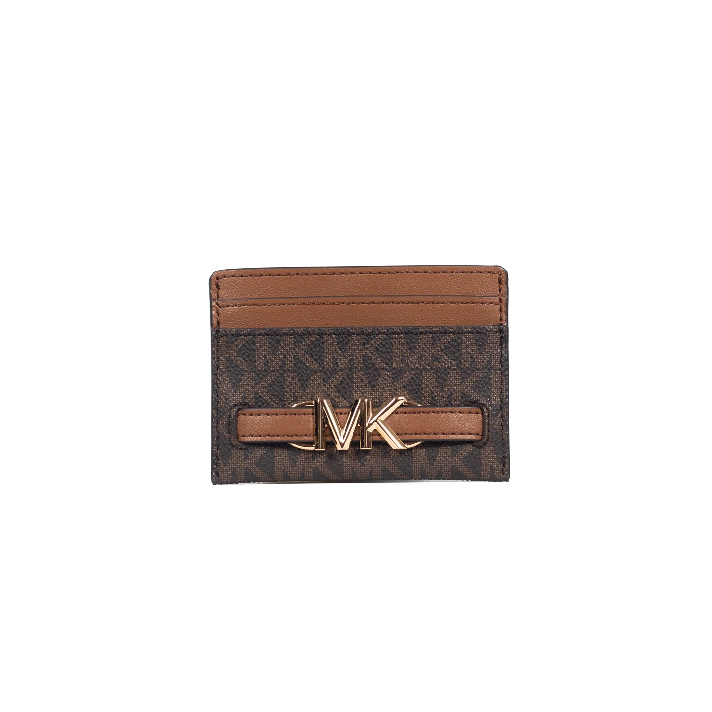 Michael Kors Reed Large Card Holder Wallet - Brown - Front View