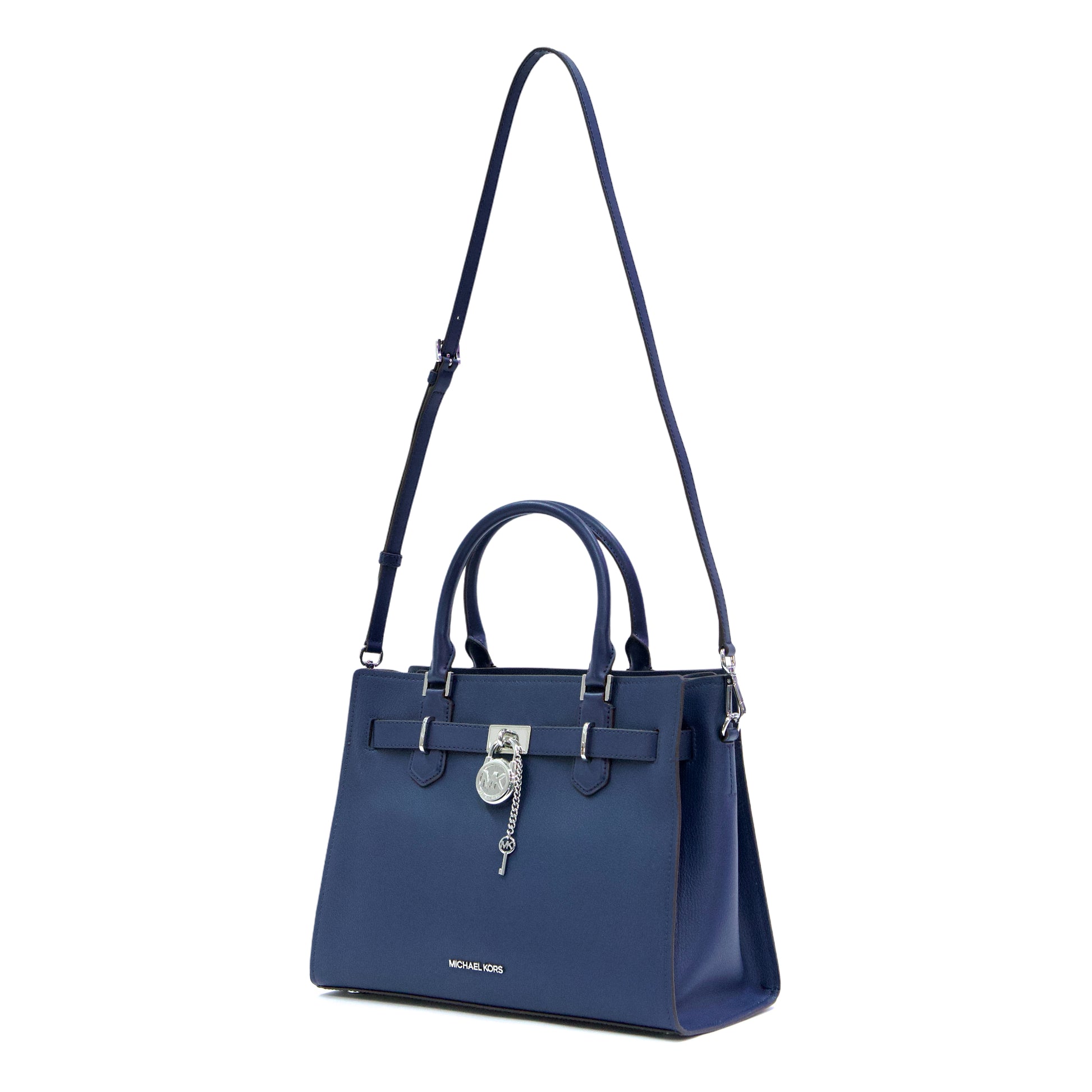 MICHAEL KORS 35S3SHMS6L HAMILTON MEDIUM SATCHEL LEATHER NAVY