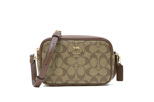 COACH CQ874 IME74 MINI JAIME CAMERA BAG KHAKI/SADDLE 2