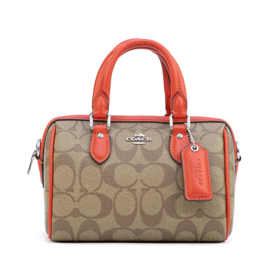 COACH CR338 SIG MINI ROWAN KHAKI MIAMI RED