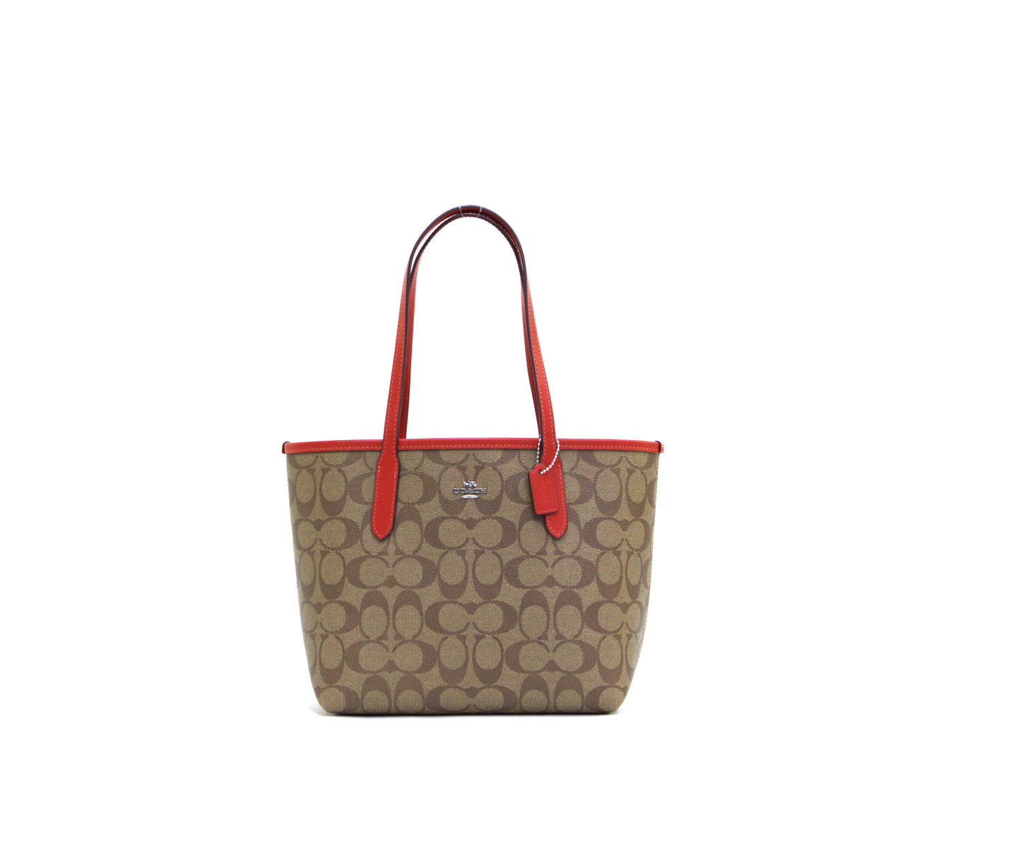 COACH CN733 SIGNATURE MINI CITY KHAKI/MIAMI RED