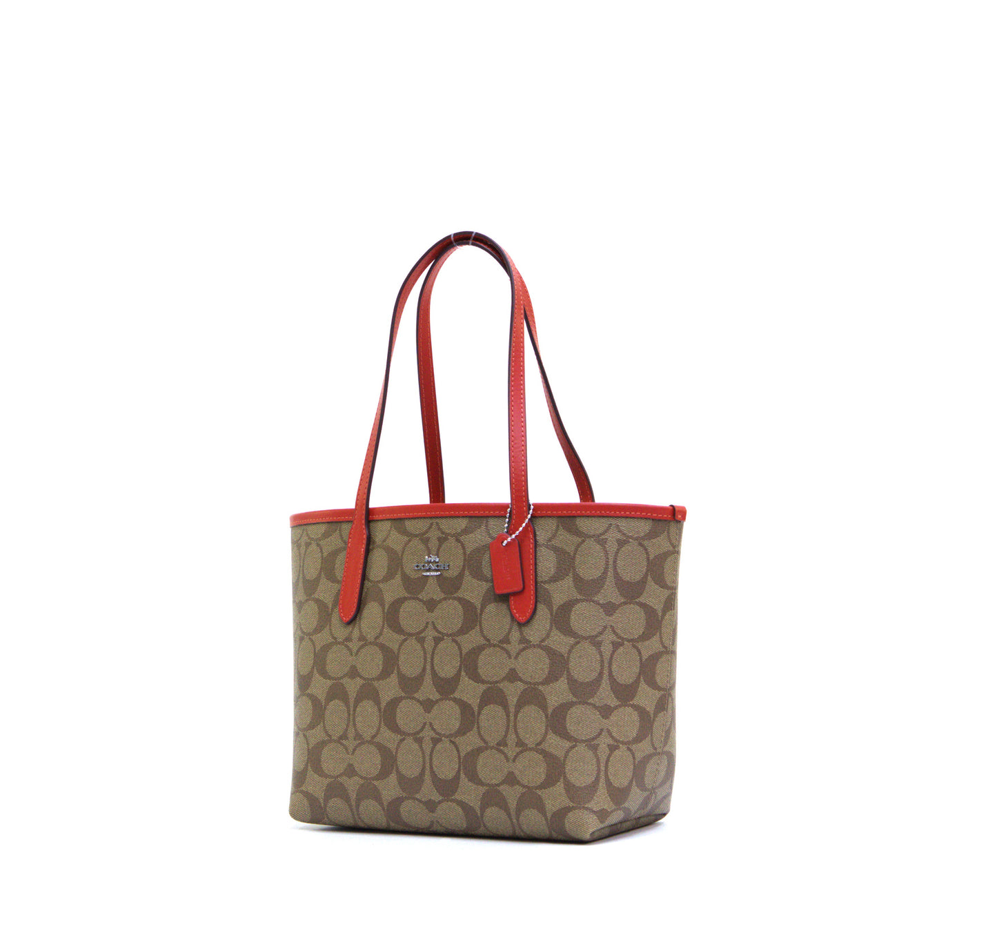 COACH CN733 SIGNATURE MINI CITY KHAKI/MIAMI RED