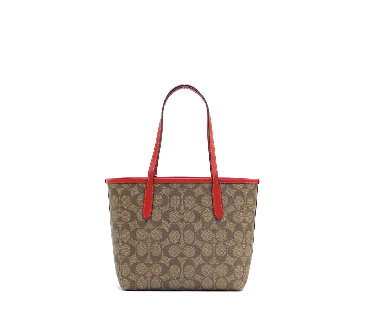 COACH CN733 SIGNATURE MINI CITY KHAKI/MIAMI RED