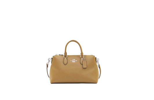 COACH CR156 REFINED PEBBLED LEATHER GEORGIA SATCHEL CROSSBODY LIGHT SADDLE