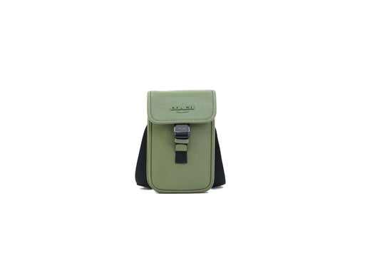 COACH CT886 RACER PHONE CROSSBODY LTH MILITARY GREEN