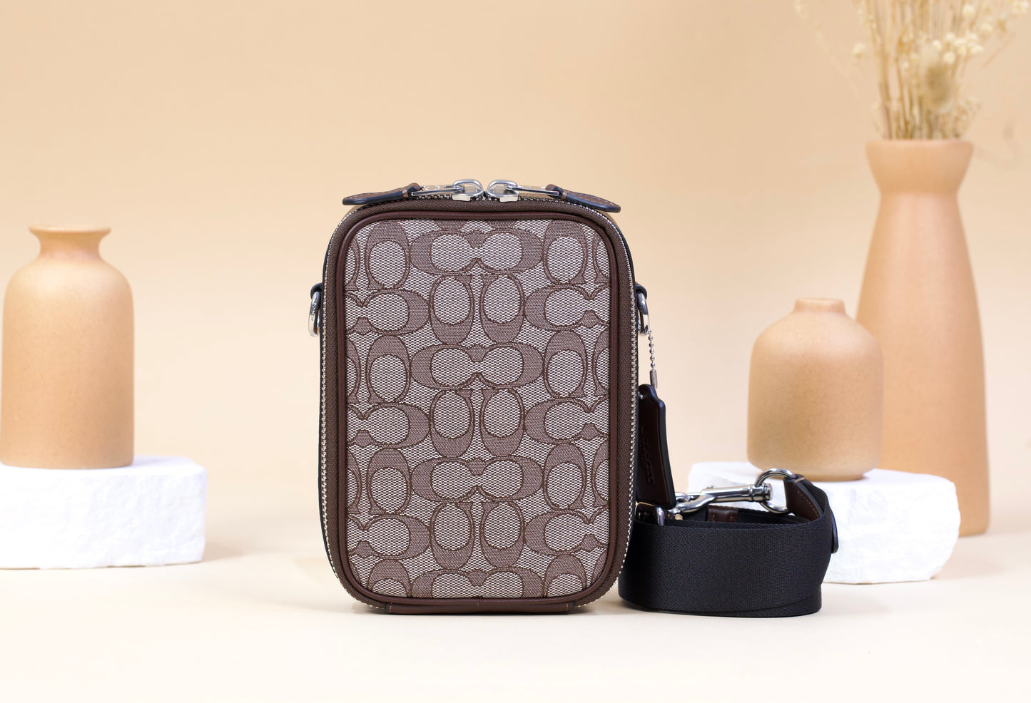 COACH CH097 STANTON CROSSBODY SIGNATURE JACQUARD OAK/MAPLE