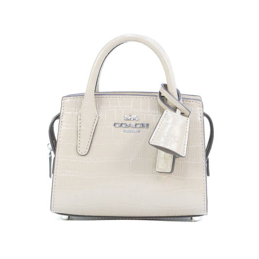 COACH CR209 CROC ANDREA MINI CARRYALL STONE