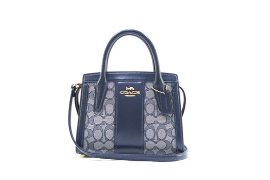 COACH CT766 SIG JACQUARD ANDREA CARRYALL NAVY/MIDNIGHT NAVY