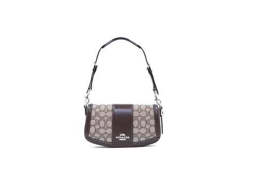 COACH CT767 SIGNATURE JAC ANDREA SHOULDER BAG OAK/MAPLE