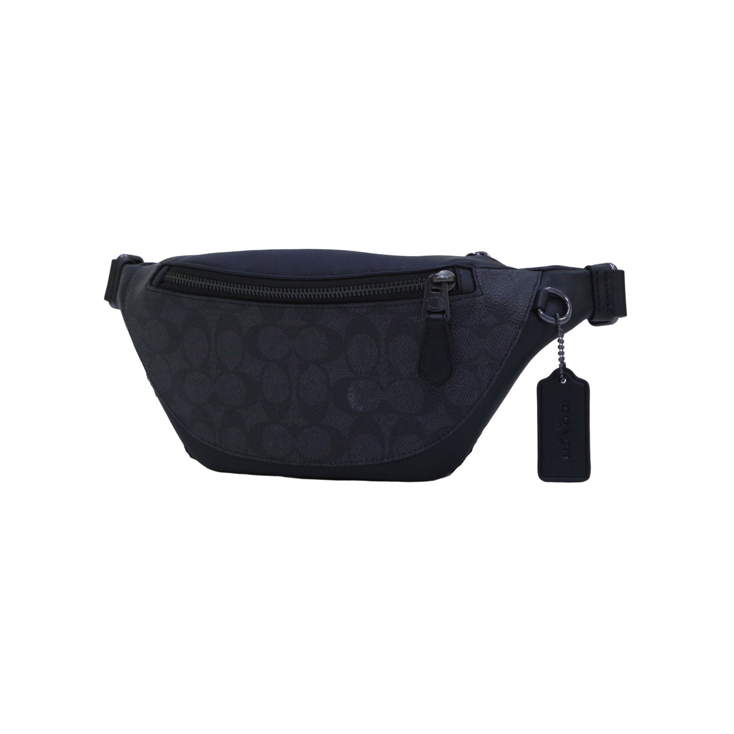 COAH CV926 WARREN BELT BAG SIGNATURE CHARCOAL/BLACK