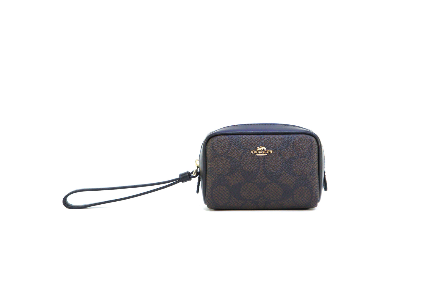 COACH CW907 POUCH WRISTLET SIGNATURE WALNUT/BLACK