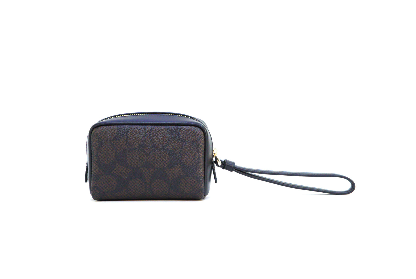 COACH CW907 POUCH WRISTLET SIGNATURE WALNUT/BLACK