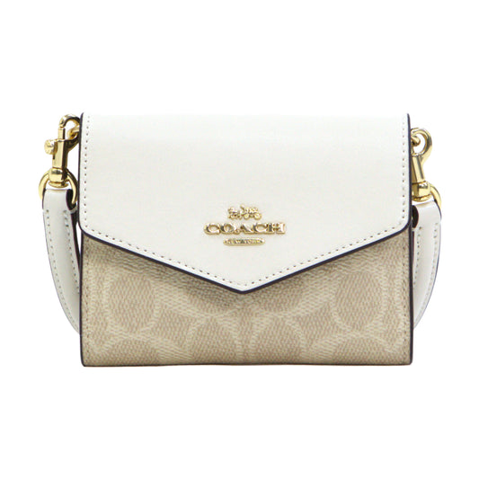 COACH CX162 MINI ENVELOPE WALLET SIGNATURE PVC SAND/CHALK