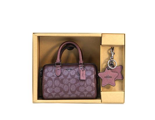 COACH CX186 BXD MN ROWAN W/ CHARM WINE MULTI