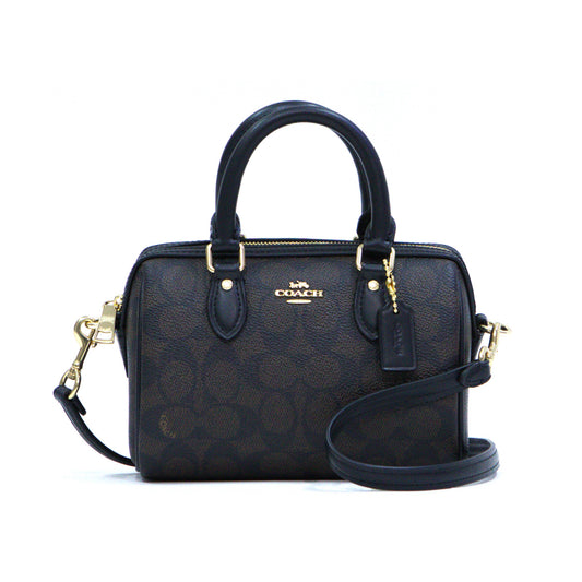 COACH CW329 MINI ROWAN CROSSBODY SIGNATURE WALNUT/BLACK