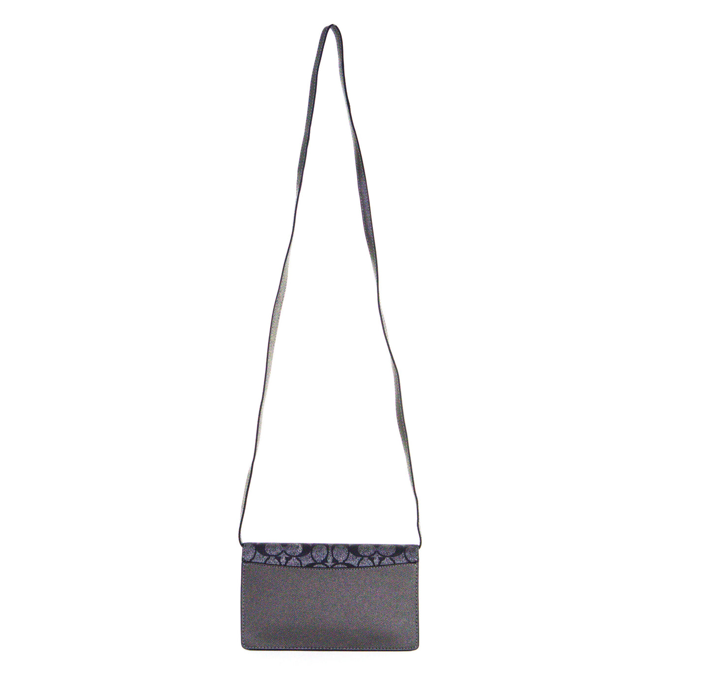 COACH CX593 ANN FOLDOVER CLUTCH METALLIC SIGNATURE IN GUNMETAL MULTI