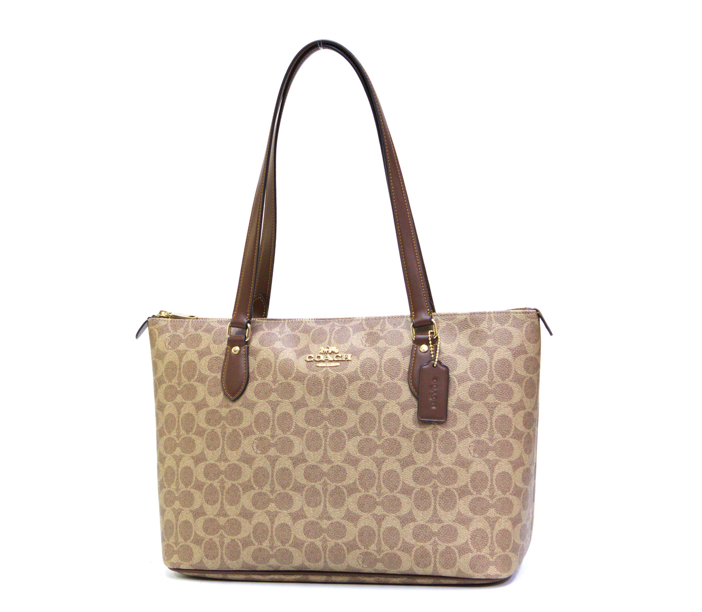 COACH CW381 SIGNATURE GALLERY TOTE TAN/BROWN