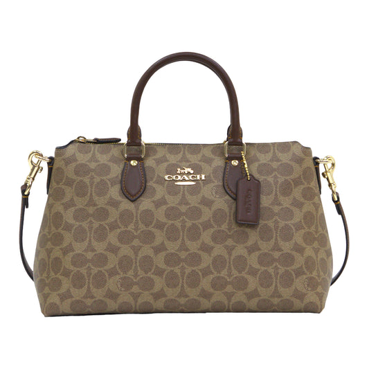 COACH CW422 SIGNATURE GEORGIA SATCHEL TAN/BROWN