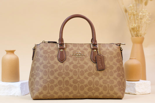 COACH CW422 SIGNATURE GEORGIA SATCHEL TAN/BROWN