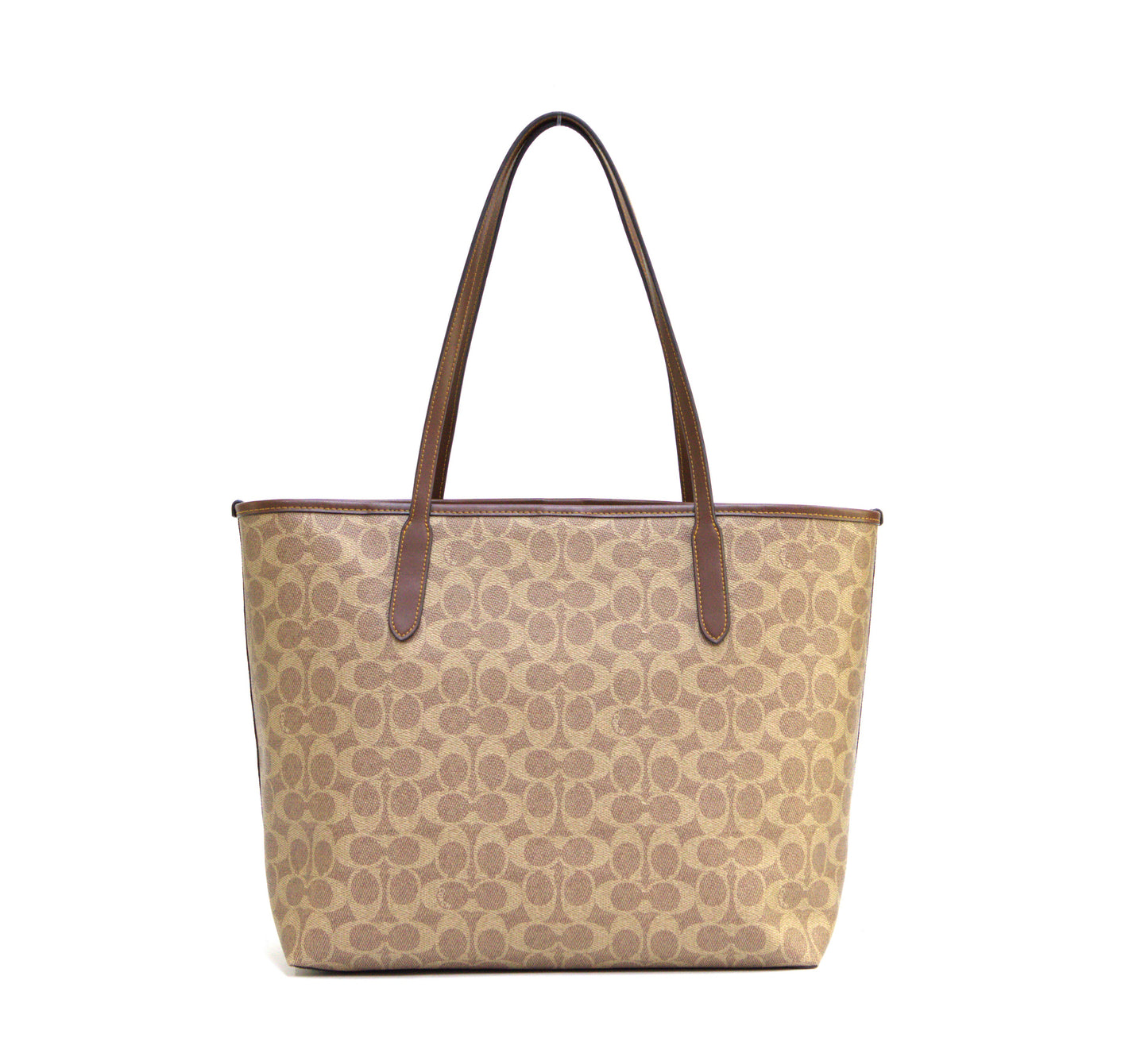 COACH CV976 SIG CITY TOTE TAN/BROWN