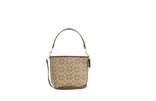 COACH CT800 SIGNATURE CITY BUCKET TAN/BROWN