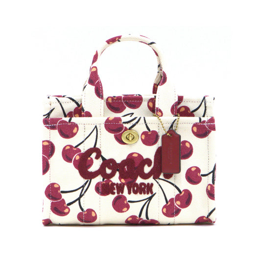 COACH CZ104 CHERRY PRINT CNS CARGO TOTE 20 CHALK MULTI