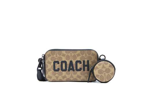 COACH CZ008 CHARTER SLM CROSSBODY SIGNATURE  TAN/MULTI