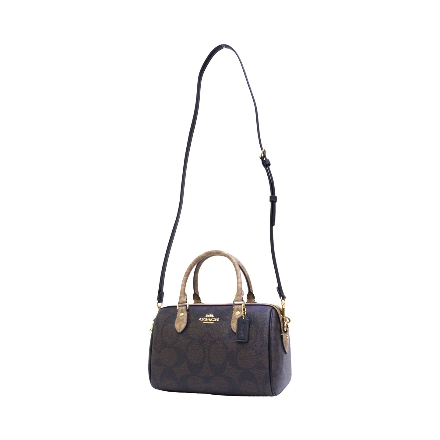 COACH CY679 SIGNATURE BLCK ROWAN WALNUT/TAN