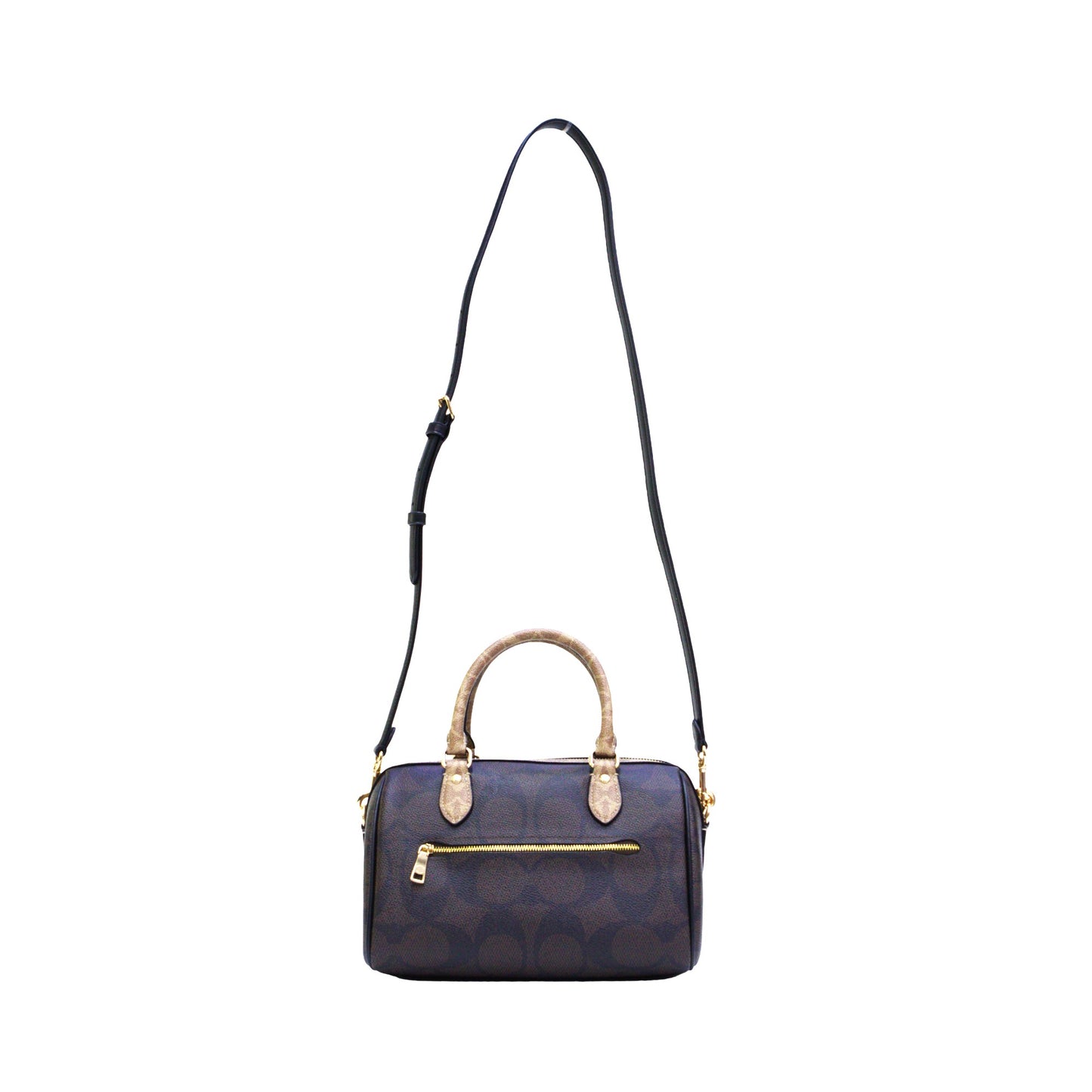 COACH CY679 SIGNATURE BLCK ROWAN WALNUT/TAN