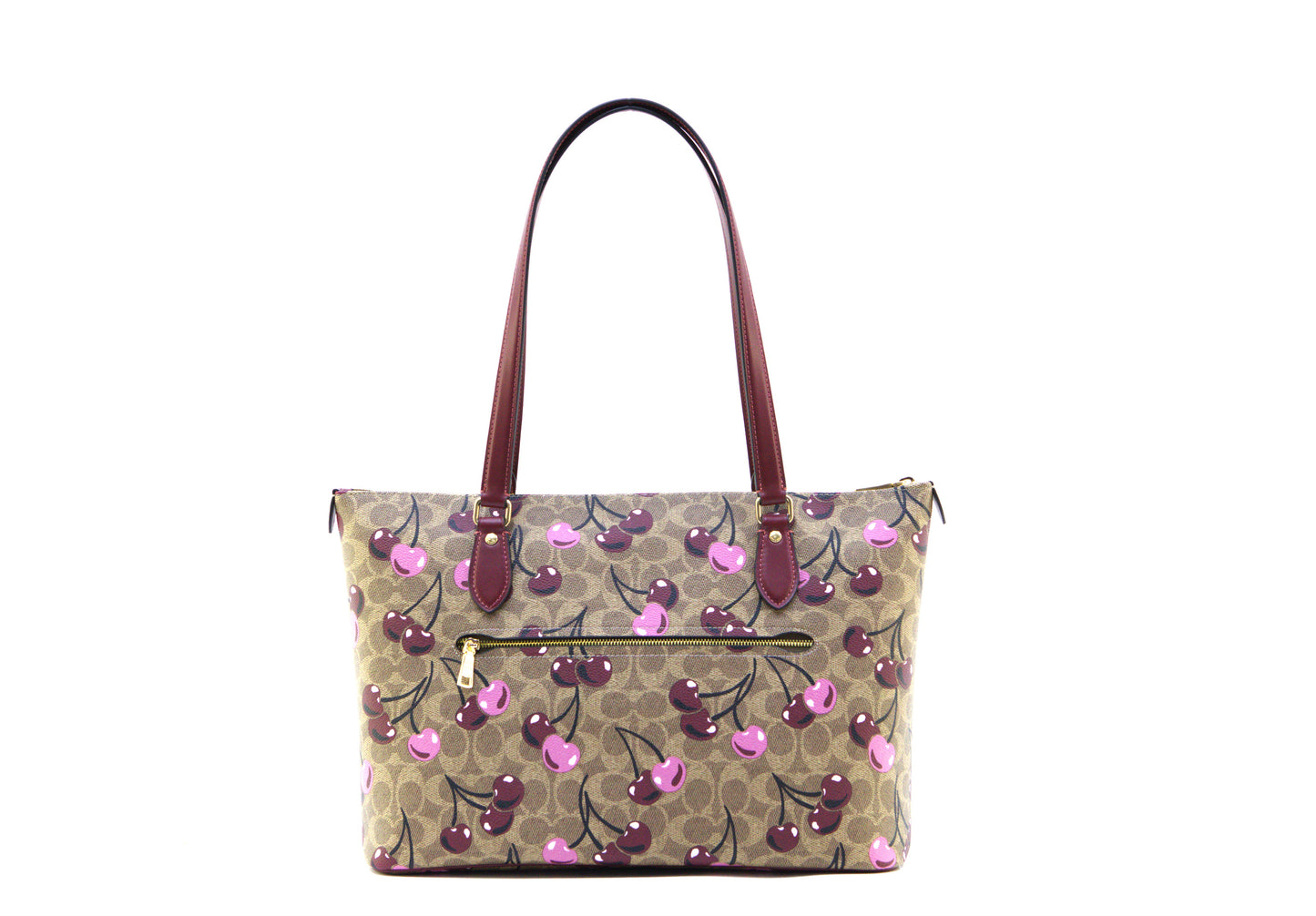 COACH CAA71 SIGNATURE CHERRY GALLERY TOTE TAN/MULTI