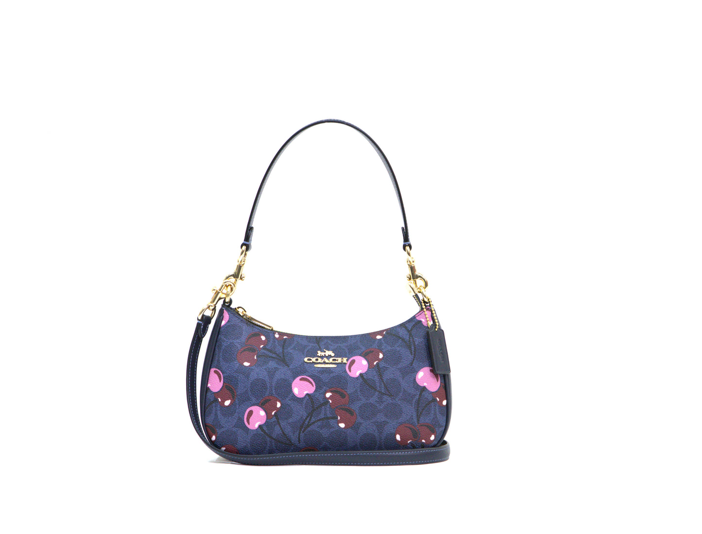 COACH CY694 SIGNATURE CHERRY TERI SHOULDER BAG DENIM MULTI