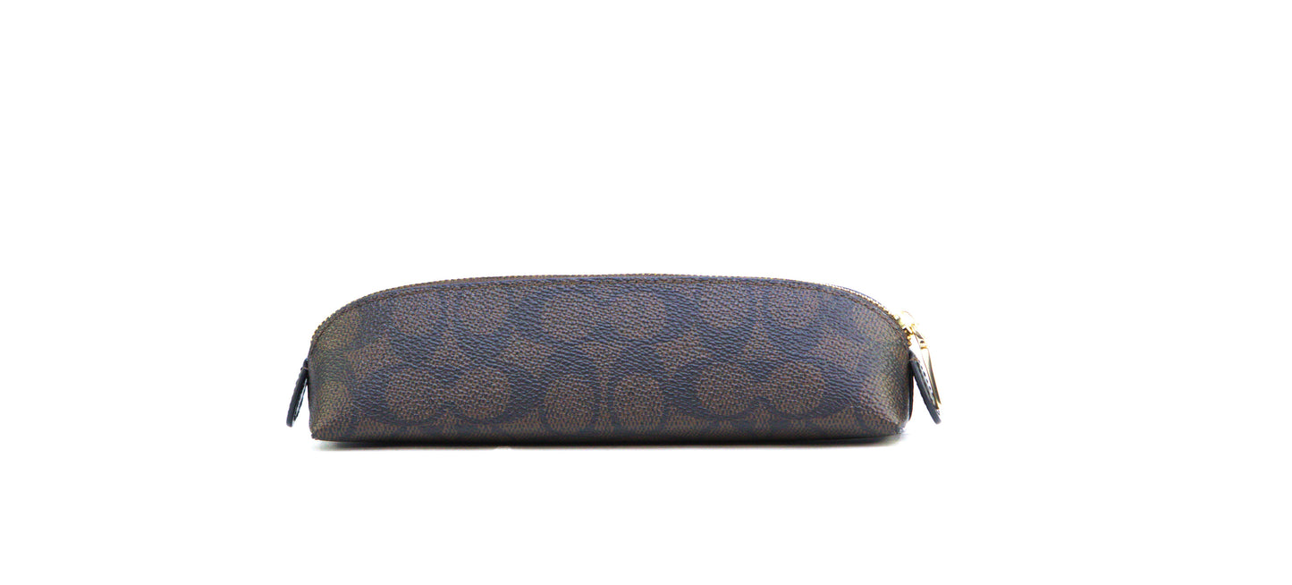 COACH CZ206 SIG LTHR PENCIL CASE WALNUT/BLACK