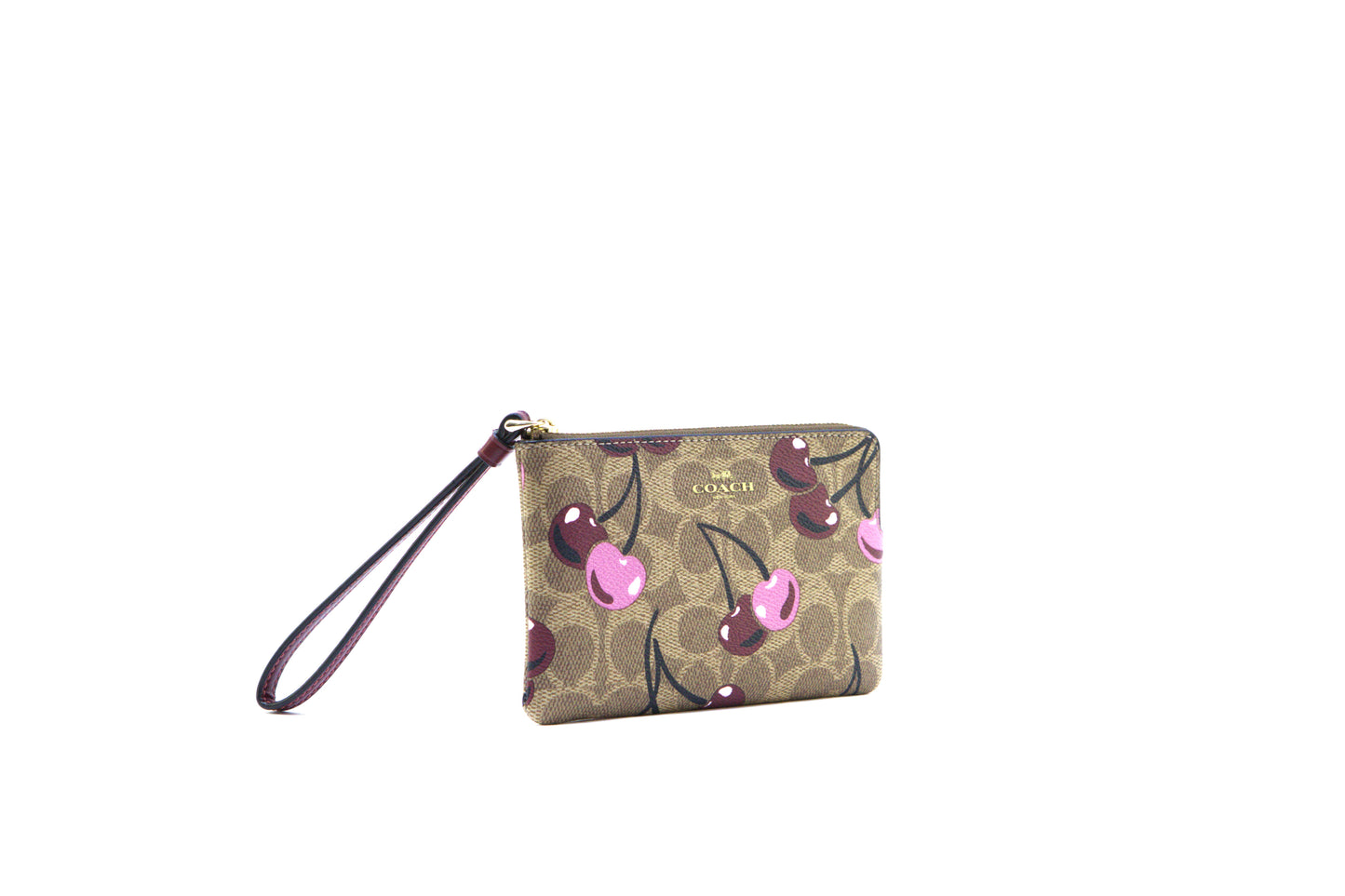 COACH CZ450 CRN ZIP SIGNATURE CHERRY TAN/MULTI