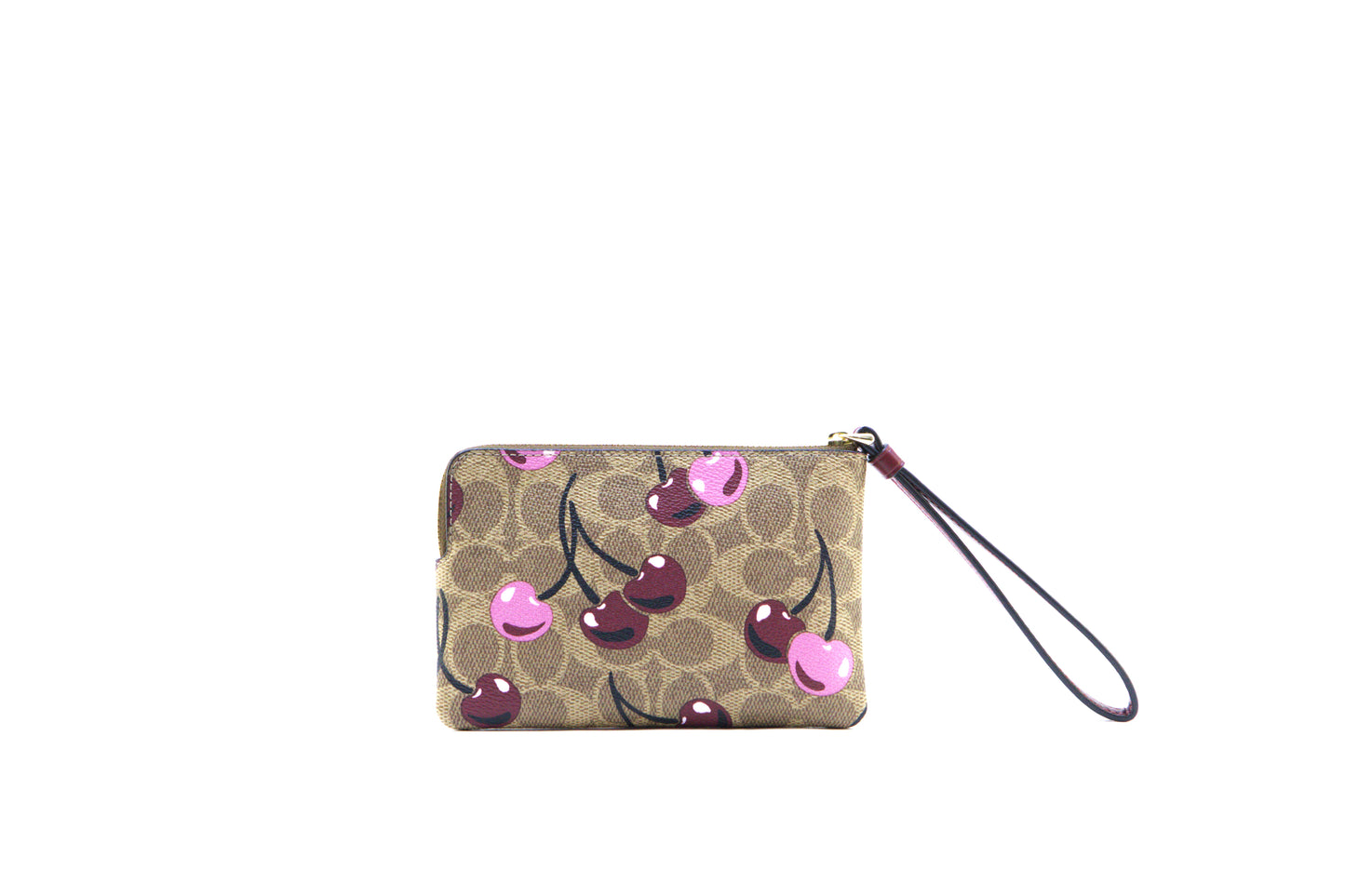COACH CZ450 CRN ZIP SIGNATURE CHERRY TAN/MULTI