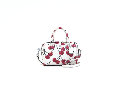 COACH CY745 MINI ROWAN WITH CHERRY PRINT CHALK MULTI