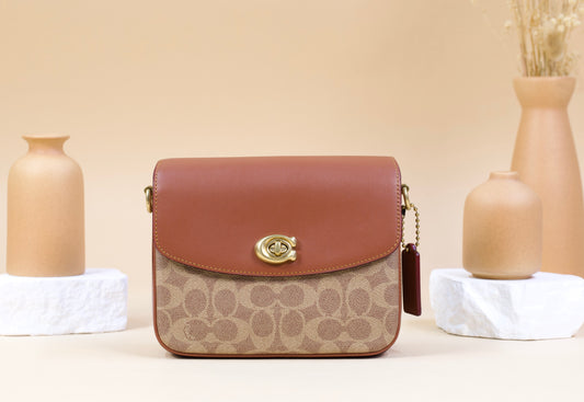 COACH CV436 SIG C CASSIE CROSSBODY 19 TAN CARAMEL