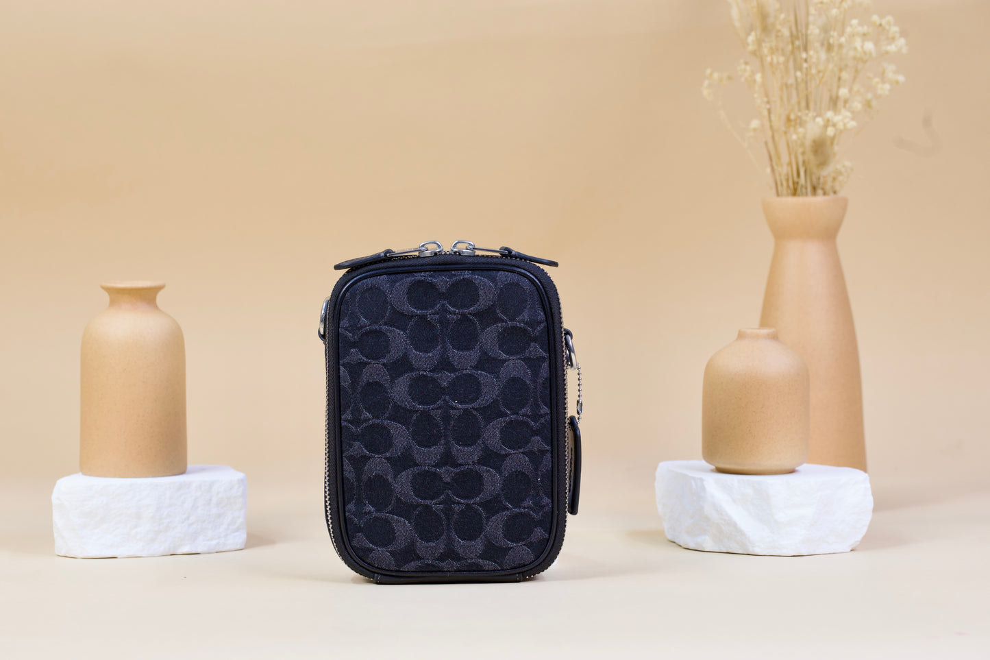 COACH CAJ44 STANTON CROSSBODY SIGNATURE DENIM BLACK