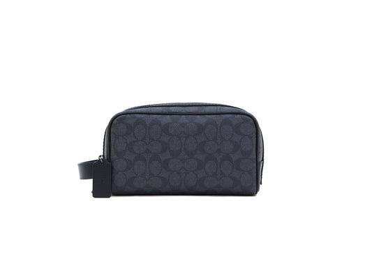COACH CAR15 SMALL TRAVEL KIT SIGNATURE CHARCOAL/BLACK